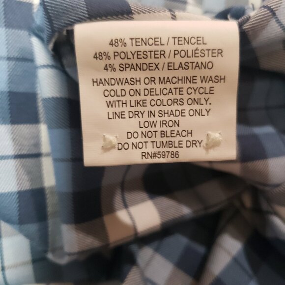Chatham Road Collection Mens Soft Fabric Button Down Blue White Plaid Sz XXL NWT - Picture 8 of 8